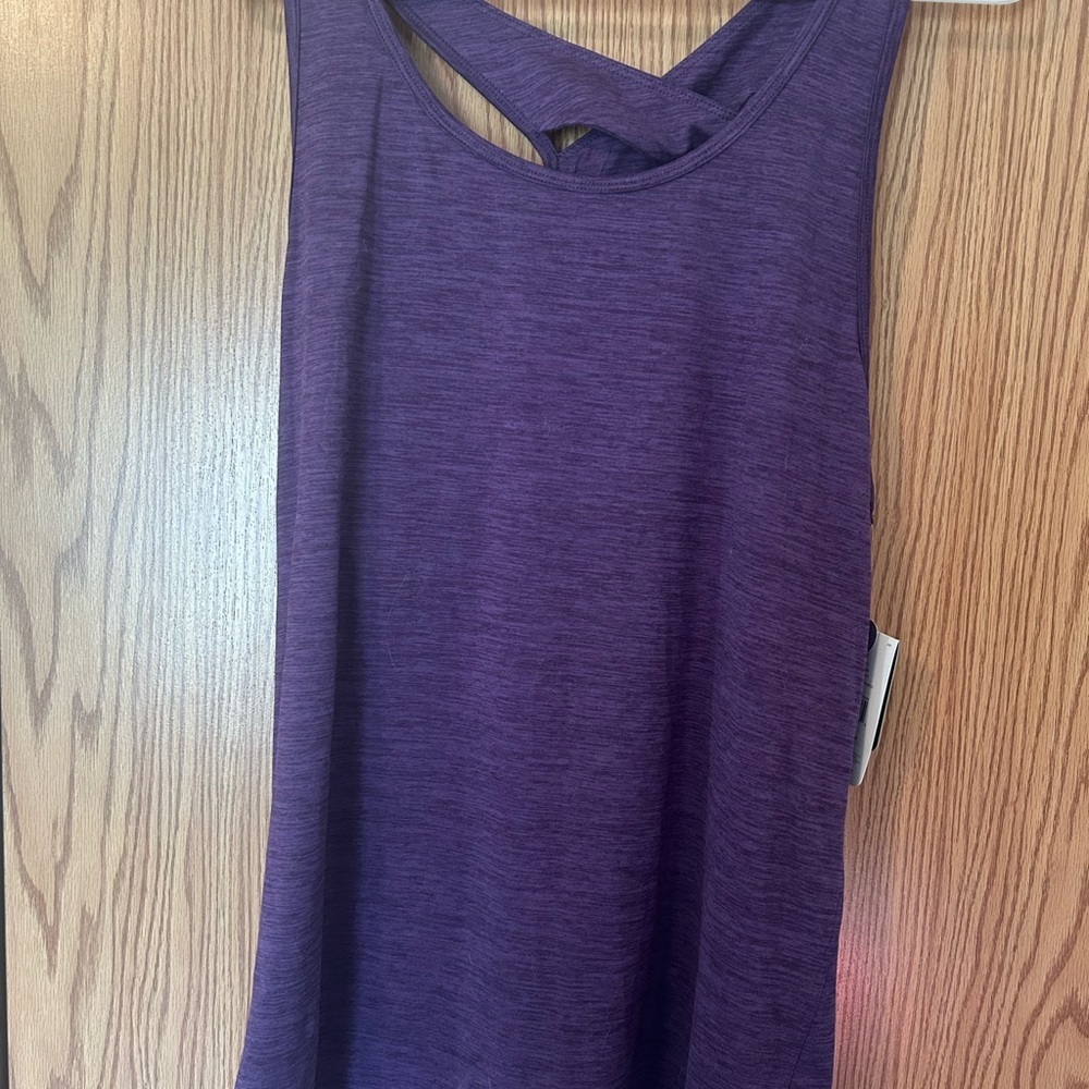 Athletic Works Purple Dri-More Tech Tank Top Large